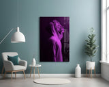 Purple Lion Head Glass Wall Art.