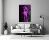 Purple Lion Head Glass Wall Art.