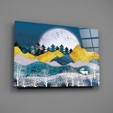 Illustration Landscape Glass Wall Art.