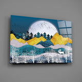 Illustration Landscape Glass Wall Art.