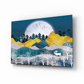 Illustration Landscape Glass Wall Art.