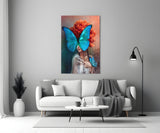 Butterfly Woman Glass Wall Art.
