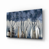 Vases and Trees Glass Wall Art.