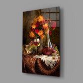 Chalice and Flowers Glass Wall Art.