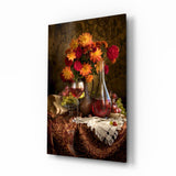 Chalice and Flowers Glass Wall Art.