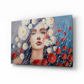 Women and Flowers Glass Wall Art.
