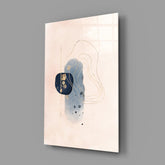 Abstract Beige Glass Wall Art.