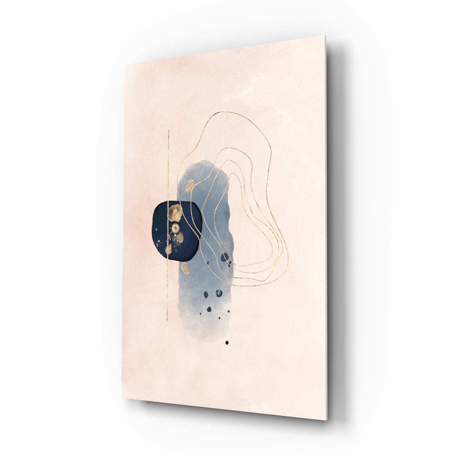 Abstract Beige Glass Wall Art.