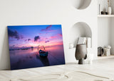 Sunset on the Boat Glass Wall Art.