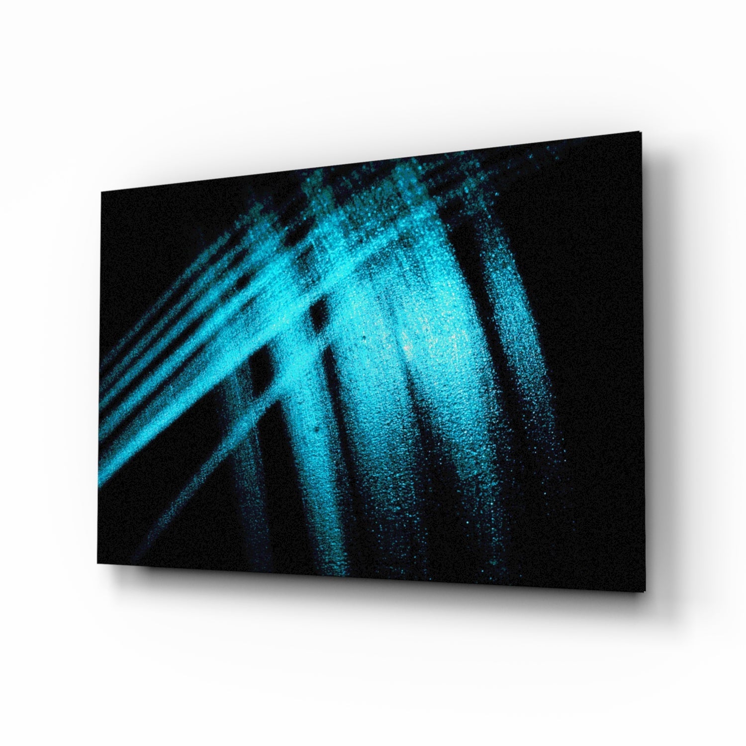 Blue Lights Glass Wall Art.