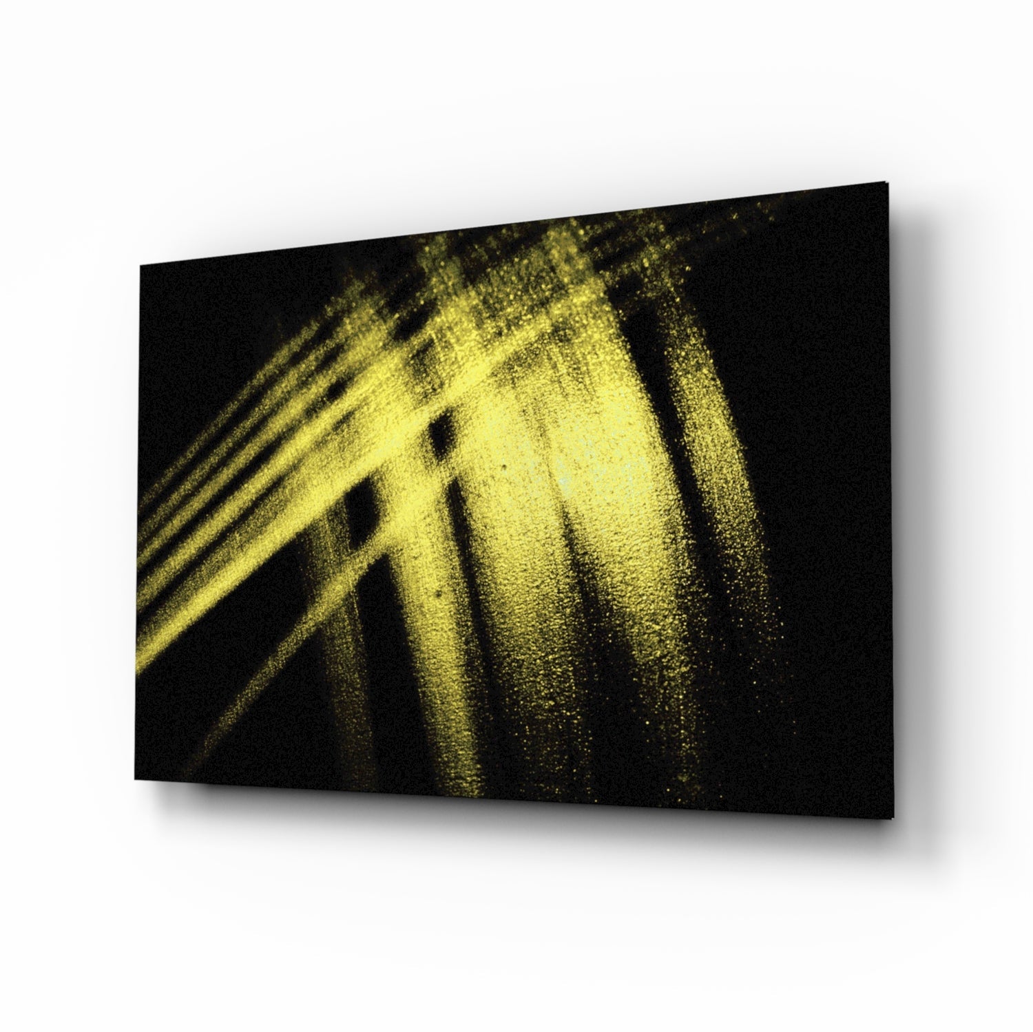 Yellow Lights Glass Wall Art.