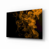 Orange Smoke Glass Wall Art.
