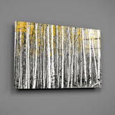 Yellow Forest Glass Wall Art.