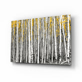 Yellow Forest Glass Wall Art.
