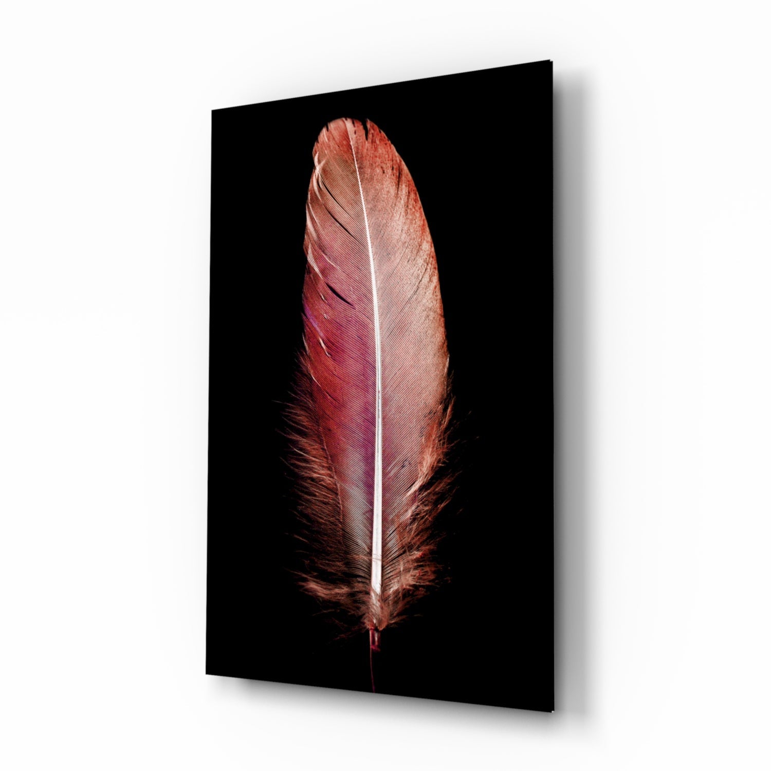 Tile Feather Glass Wall Art.