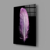 Purple Feather Glass Wall Art.
