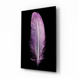 Purple Feather Glass Wall Art.