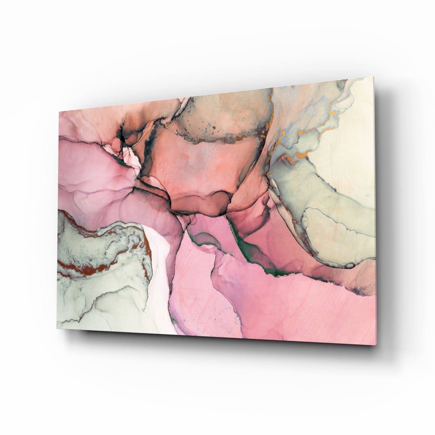 Pink Marble Pattern Glass Wall Art.