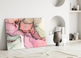 Pink Marble Pattern Glass Wall Art.