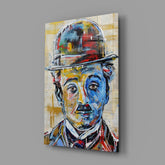 Charlie Chaplin Glass Wall Art.