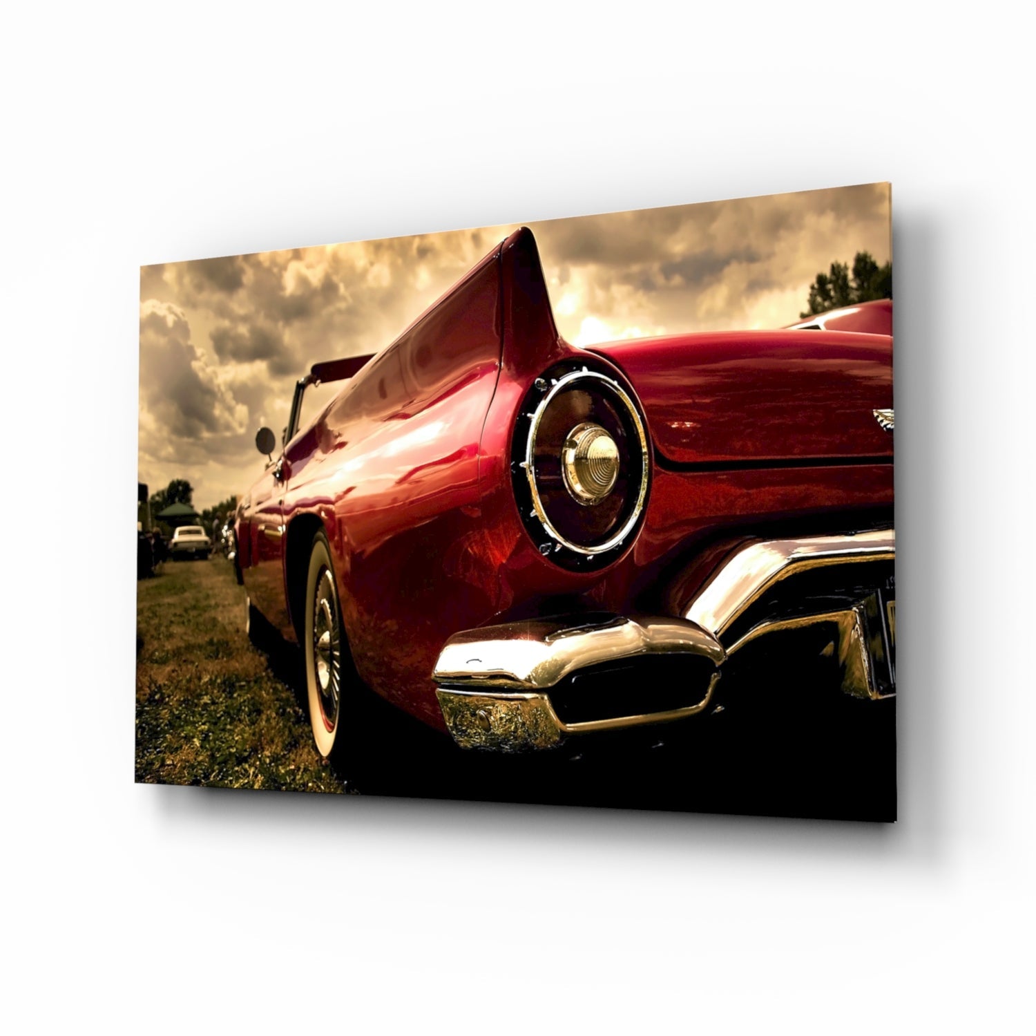 Red Chevrolet Glass Wall Art.