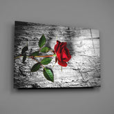 Red Rose Glass Wall Art.
