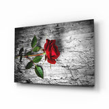 Red Rose Glass Wall Art.
