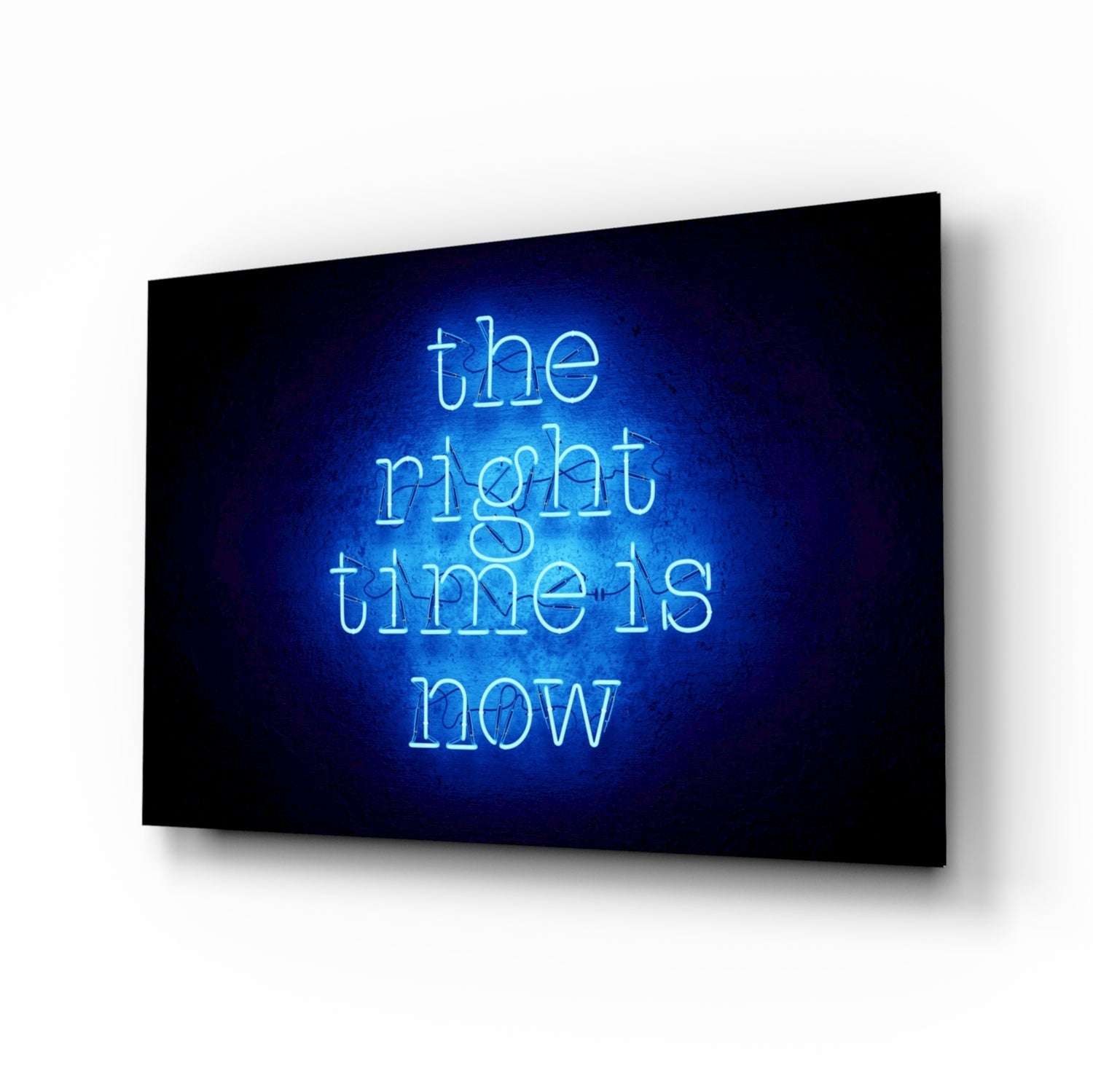 “The Right Time Is Now” Glass Wall Art.