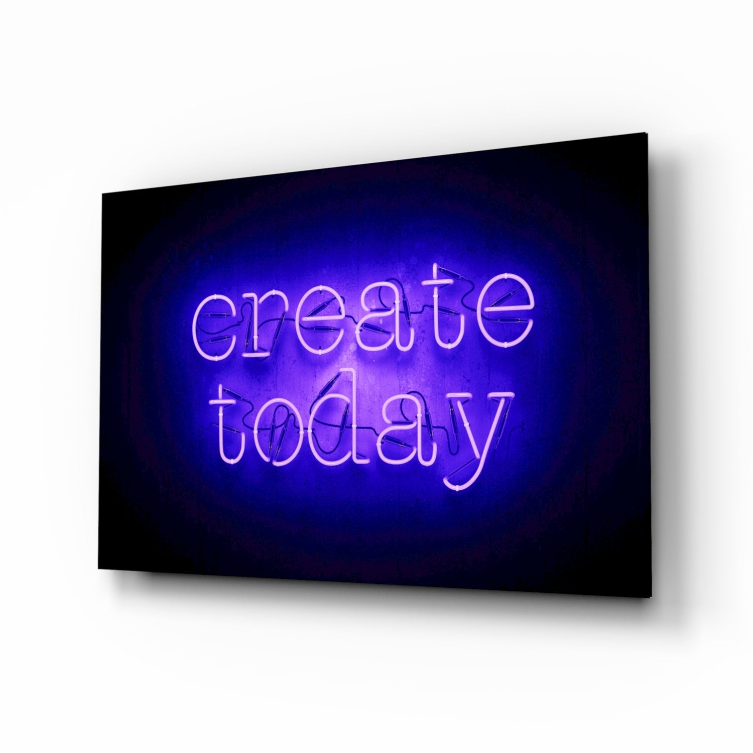 “Create Today” Glass Wall Art.