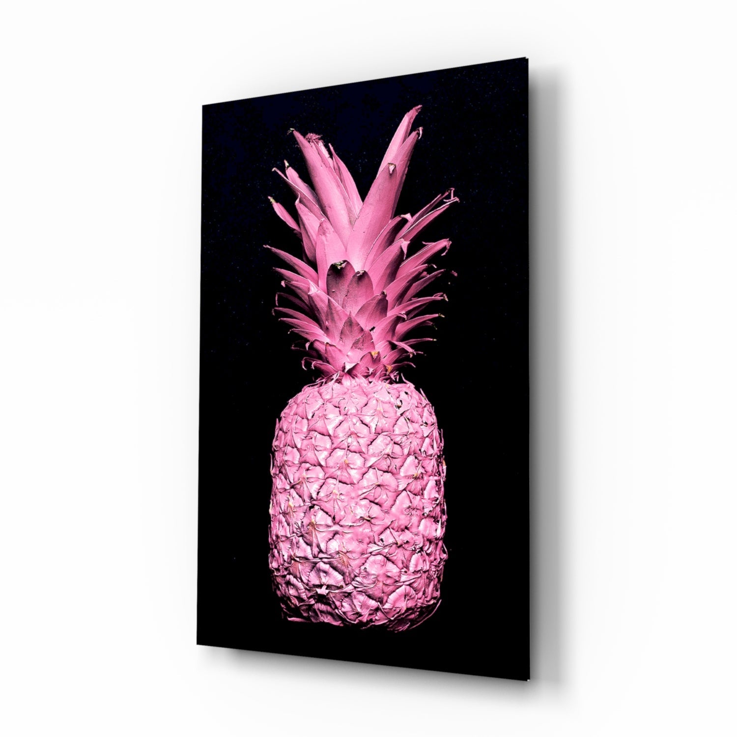 Pink Pineapple Glass Wall Art.