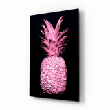 Pink Pineapple Glass Wall Art.