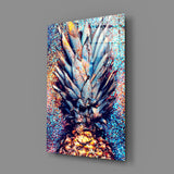 Colored Pineapple Glass Wall Art.