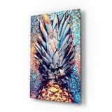 Colored Pineapple Glass Wall Art.