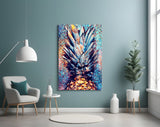 Colored Pineapple Glass Wall Art.