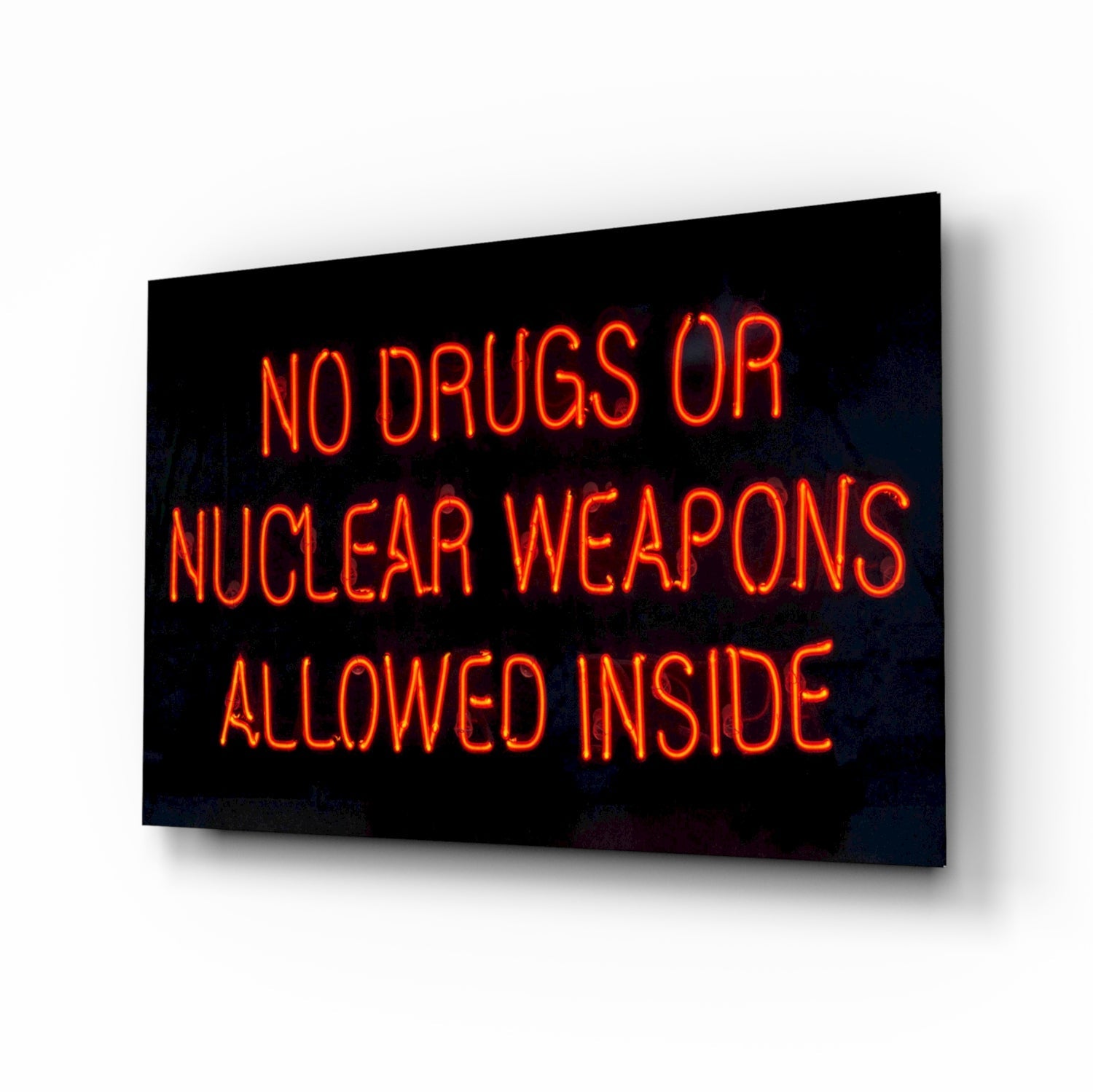 “No drugs” Glass Wall Art.
