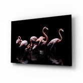 Flamingos Glass Wall Art.