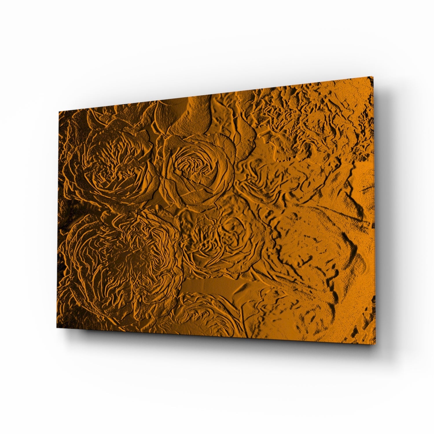 Rose Patterned Glass Wall Art.