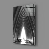 Gray City Landscape Glass Wall Art.