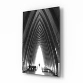 Gray City Landscape Glass Wall Art.