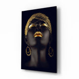 Gold Woman Glass Wall Art.