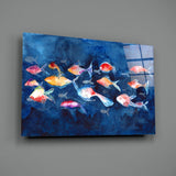 Illustration Fish Glass Wall Art.