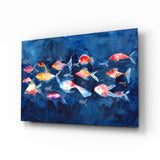 Illustration Fish Glass Wall Art.