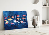 Illustration Fish Glass Wall Art.