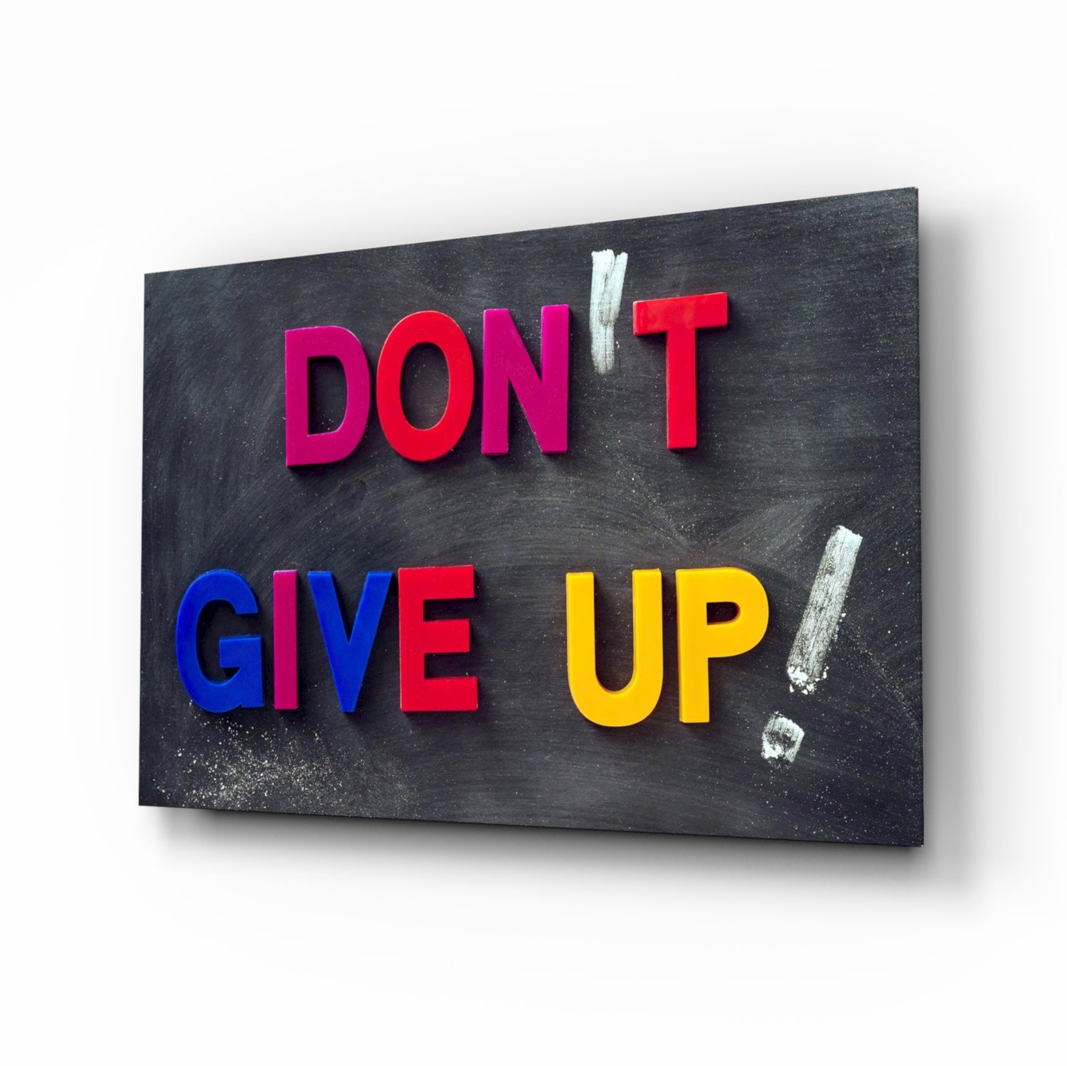 Don't Give Up Glass Wall Art.