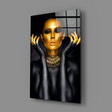 Gold Woman Glass Wall Art.