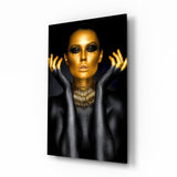 Gold Woman Glass Wall Art.