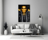Gold Woman Glass Wall Art.