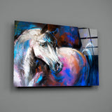 White Horse Glass Wall Art.