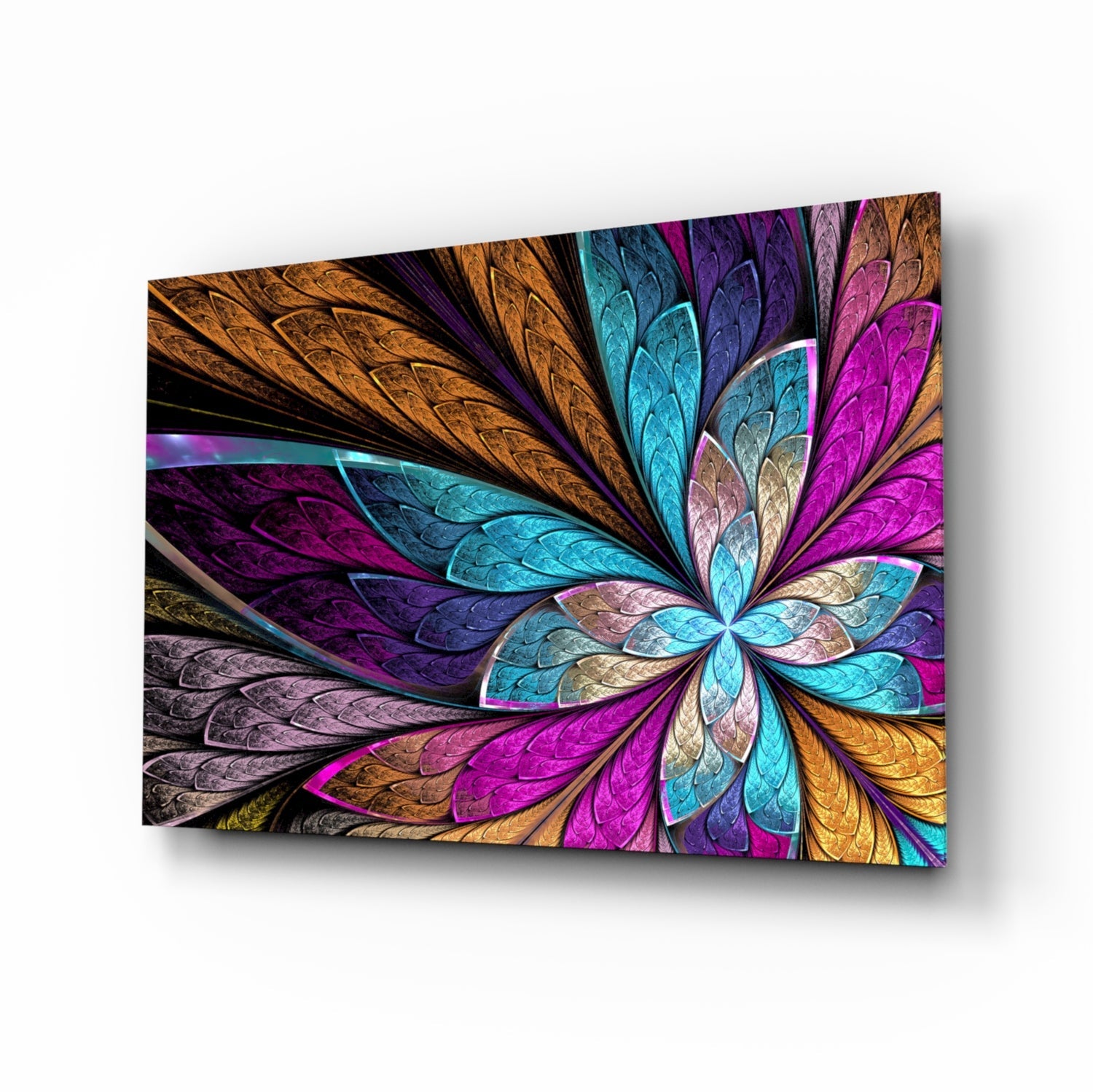 Colorful Flower Glass Wall Art.