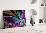 Colorful Flower Glass Wall Art.